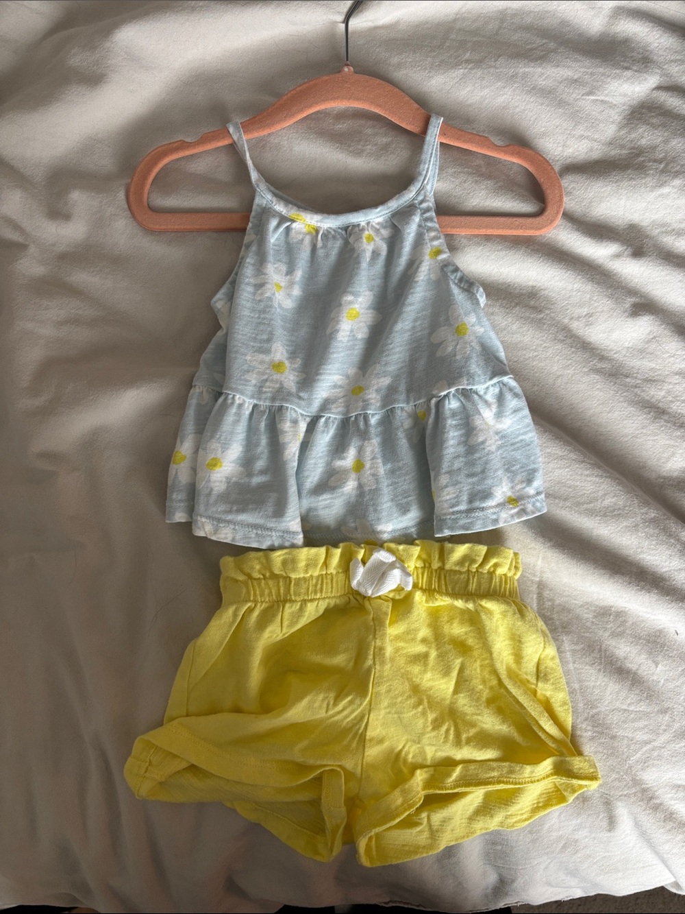 Tucker + Tate Light Blue Daisy Tank and Yellow Shorts Set